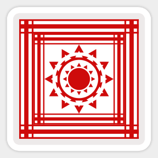 Red Bohemian Tribal Sun Sticker